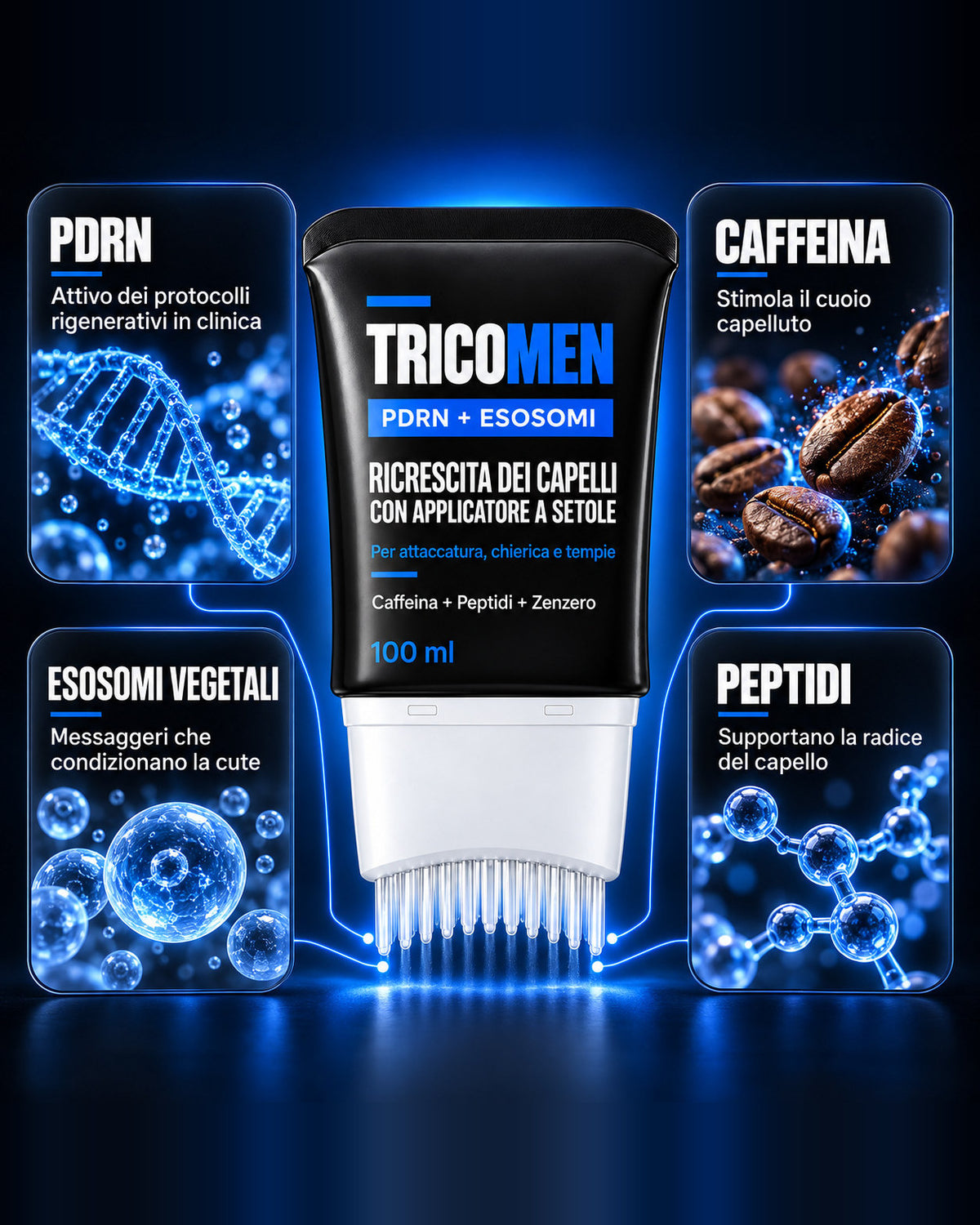 TRICOMEN – Siero Ricrescita Capelli con Applicatore a Setole